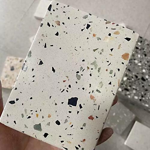 无机预制砖水磨石材料地面施工打样定制水泥石基荒料水泥板人造石